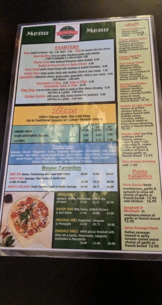 Side Street Saloon Menu image 3